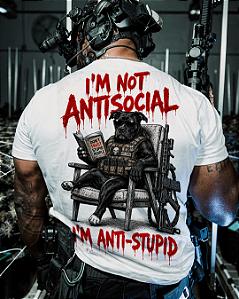 Camiseta Mamba Army I'm Not Antisocial I'm Anti Stupid