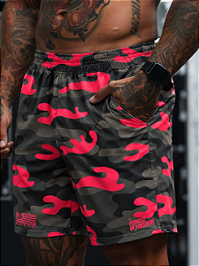 Short Mamba Red Camo – Bermuda Masculina Tactel Camuflada