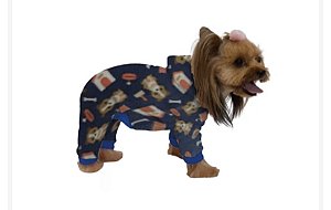Roupa para Cães  Pijama Macacão para Cachorro Soft Doguinho com Capuz- Gaby Moda Pet