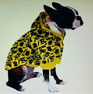 Roupa para Cachorro Cães Inverno Blusão Soft Capuz - Cachorrinho Amarelo Gaby Moda Pet