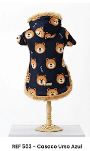 Roupa Para Cachorro Casaco Azul Urso Ref.503 -  PERICÃO