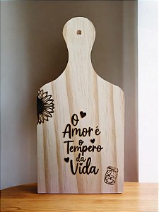 Tábua Personalizada "O Amor é o Tempero da Vida" – 28x14cm