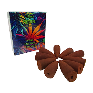 Incenso Cone Cascata Goloka Psicodélico – Aroma Cannabis Psicodélica Massala (10 Cones)