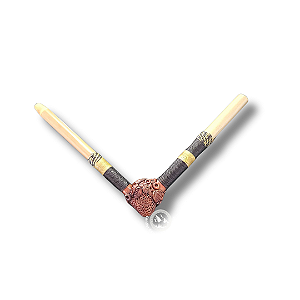 Tepi Artesanal em Bambu, Marrom com Ágata de Fogo – Formato V | Produção Artesanal