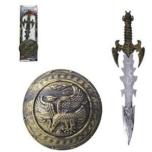 KIT MEDIEVAL COM ESPADA ESCUDO WEAPONS SERIES