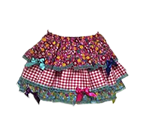 Saia Festa Junina Caipira Infantil Com Babado Renda