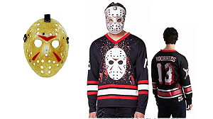Fantasia Jason Camisa Máscara Adulto Halloween Festa Fantasia Pronta Entrega