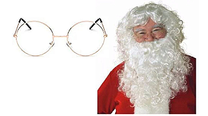 Peruca Barba Óculos Papai Mamãe Noel Fantasia Natalino Natal