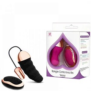 Vibrador Wee Bullet em Silicone Recarregável com Saliência 10 Modos de Vibração e Controle Wireless
