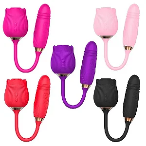 Hortência Vibrador Formato de Rosa com 10 Modos de Vibração, Vai e Vem e Pulsação