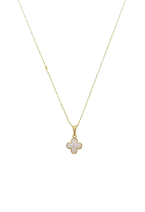 Colar Delicado com Pingente de Trevo • Banhado a Ouro 18k