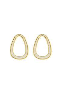 Brinco Oval Orgânico Madrepérola • Banhado a Ouro 18k
