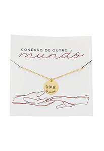 Colar Feminino Personalizado Data + Iniciais - Banhado a Ouro 18k