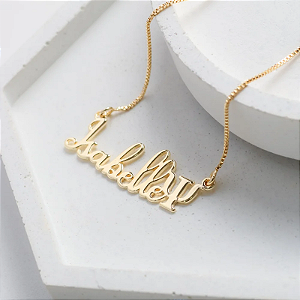Colar Nome até 8 Letras e Simbolo de Profissão - Banhado a Ouro 18k