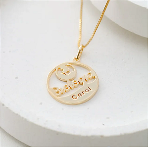 Colar Medalha Profissão e Nome