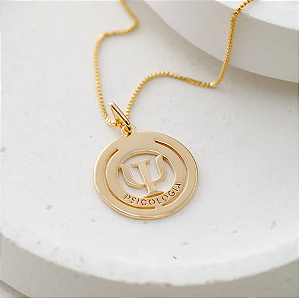 Colar Medalha Profissão Personalizado - Banhado a Ouro 18k