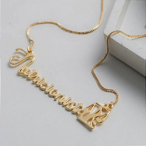 Colar Profissão até 13 letras - Banhado a Ouro 18k