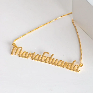 Colar Personalizado Nome até 12 letras - Banhado a Ouro 18k