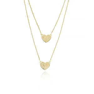 Escapulário Sagrado Coração De Jesus E N.S. Do Carmo (30x30cm) • Banhado a Ouro 18k