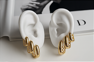 Trio Marcante Liso Banhado a Ouro 18k