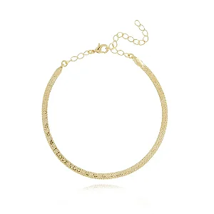 Pulseira Fita I Love You (3mm) • Banhado a Ouro 18k