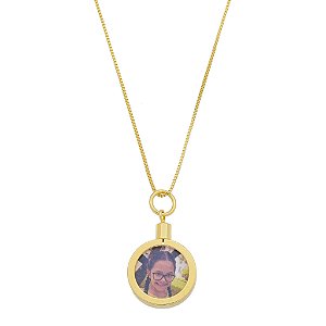Colar Capsula Baby com foto • Banhado a Ouro ou Prata