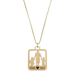 Colar Masculino Pai e Crianças nomes Personalizados • Banhado a Ouro ou prata