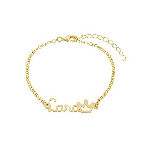 Pulseira Infantil Nome Personalizado • Banho Ouro ou Prata