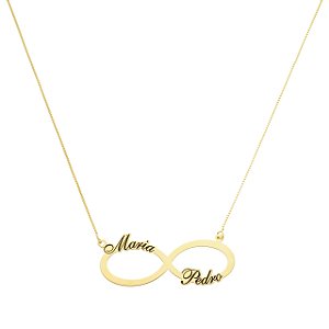 Colar Infinito Personalizados com Nomes – Banho Dourado ou Prata