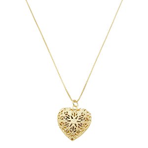 Colar Relicário Coração Personalizado – Banhado| Porta Foto