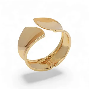 Bracelete Liso Orgânico • Banhado a Ouro 18k