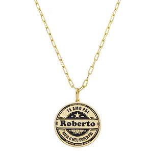 Colar Masculino Corrente Cadeado Pingente Pai