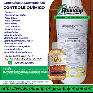 Acaricida Abamectina Max Fracionado 50 ml - 72%Abamexx 4X mais forte