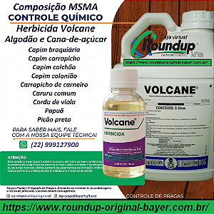 Herbicida Volcane Seletivo Fracionado 100 ml - Composição MSMA Algodão e Cana-de-açúcar