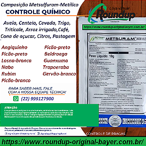 Herbicida Seletivo Metsuran 600 10g Metsulfurom-Metílico - Aveia, Centeio, Cevada, Trigo, Triticale, Arroz irrigado,Café, Cana de açucar, Citros, Pastagem