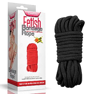 Corda de servidão de fetiche de 10 metors - Fetish Bondage Rope - LOVETOY -Preto