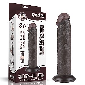 Pênis Realístico 20x3,8 cm - Sliding Skin Dual Layer Dong Flesh - LOVETOY