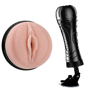 Masturbador masculino. Com formato de vagina, simulando textura. Tubo em forma de lanterna, bem discreto e facilita o manuseio - VIPMIX
