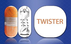 Masturbador masculino tubo com sucção manual, relevo sanfonado permite movimentos em todos os sentidos, corpo interno texturizado e saliências internas que fazem toda a diferença - MAGICAL KISS-Twister