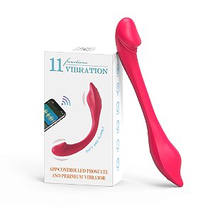 Vibrador para Casal Flexível com 11 Modos de Vibração,com Controle via Aplicativo - VIPMIX-VERMELHO