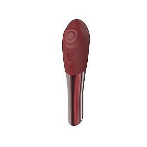 Estimulador clitoriano duplo em formato de batom com 10 modos de vibração e 5 modos de “batidinhas” - YOUVIBE-VINHO