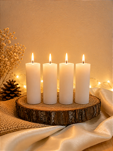 Rechaud advento. Embalagem com 4 velas