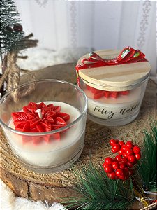 Vela aromática com flor de Natal
