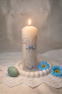 Decoupage Páscoa Coelho azul