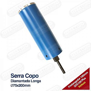 Serra Copo Diamantada Longa 75mm x 200 - BSC75/200