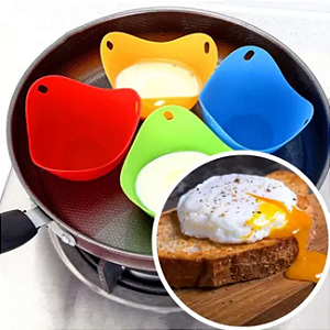 Kit 4 Formas de Silicone Ovos Pochê