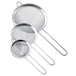 Kit 3 Unidades Peneira Aço Inox