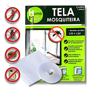 Tela Rede Mosqueteiro Com Velcro Para Janela 130x150cm