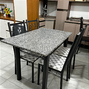 CONJUNTO MESA EUROPA 1,20M C/ 4 CAD AMETISTA JADDI