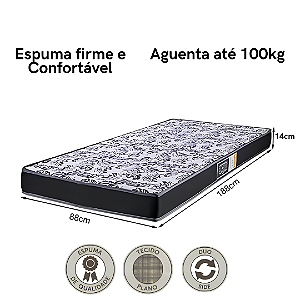 Colchão Solt D33 Preto  em  88x188x14